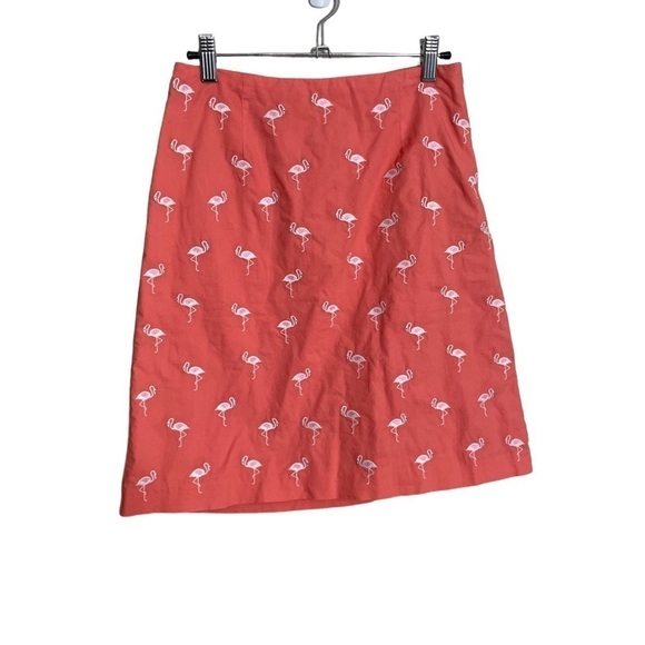 Talbots Flamingo Printed Skirt 2 Petite - Picture 1 of 7